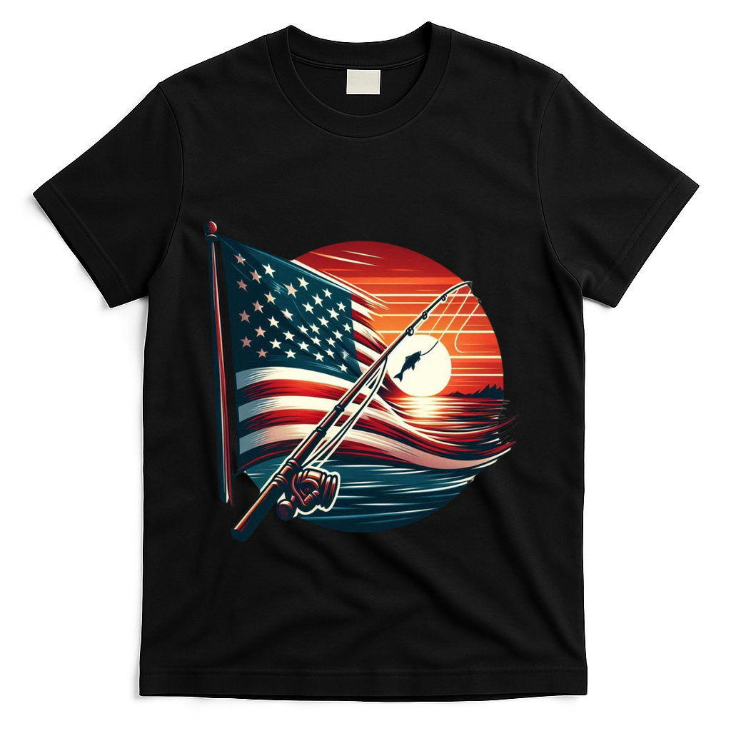 American Flag Fish Fisher Funny Bass Fishing Usa Gift product image 1