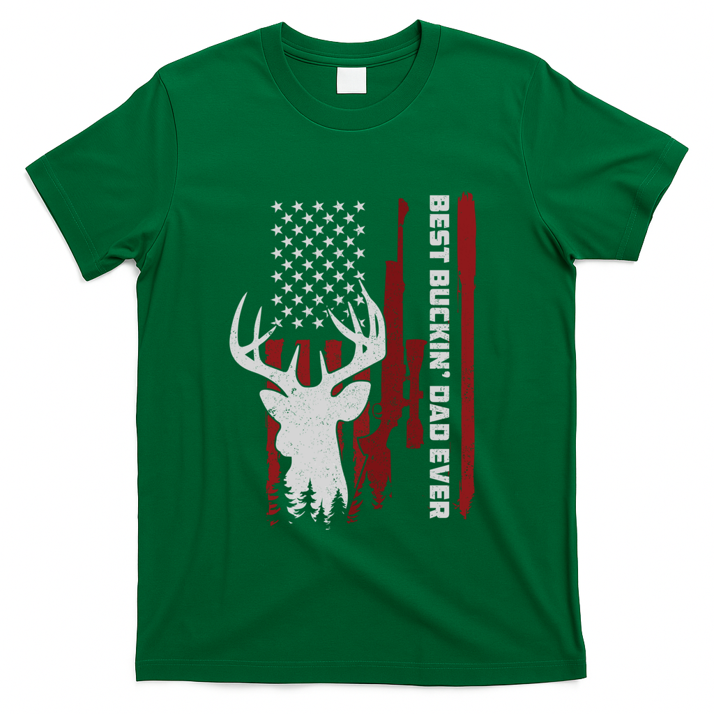 Best Buckin Dad Ever Deer Hunting Gift T-Shirt product image 2