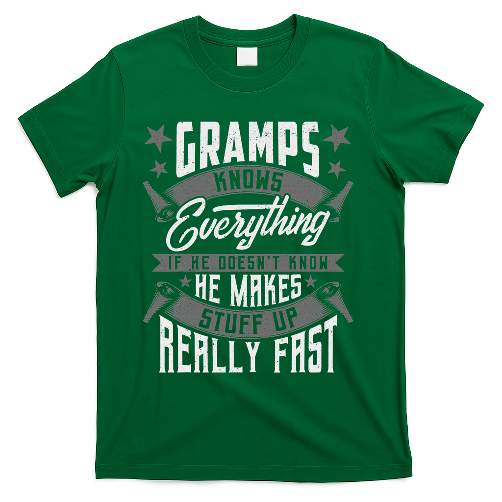 Gramps Knows Everything Funny Fathers Day Gifts T-Shirt product image 1