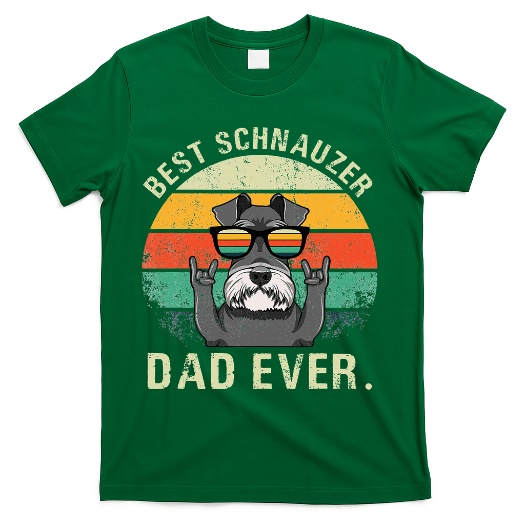 Dog Vintage Best Schnauzer Dad Ever Fathers Day T-Shirt product image 2