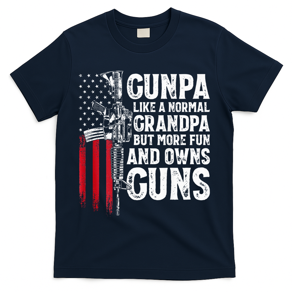 Gunpa Like A Normal Grandpa Fun And Owns Guns T-Shirt product image 2