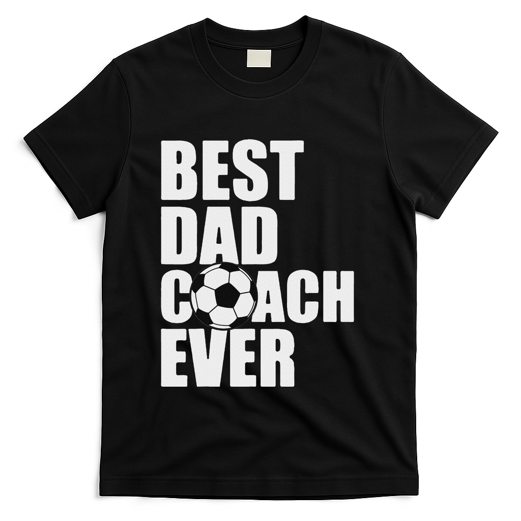 Best Dad Coach Ever Soccer Father Daddy Papa T-Shirt product image 1