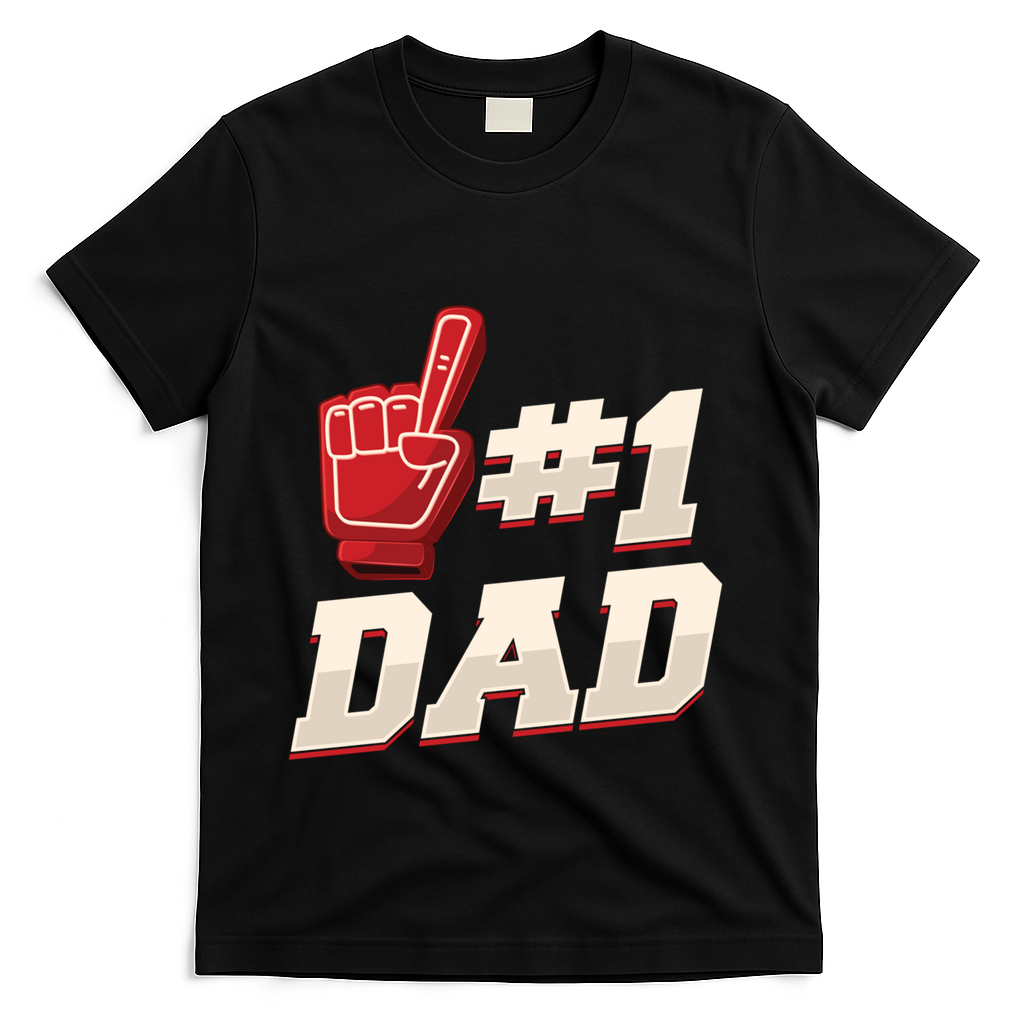 Athletic # 1 Dad Number 1 Father FatherS Day Gift T-Shirt product image 3