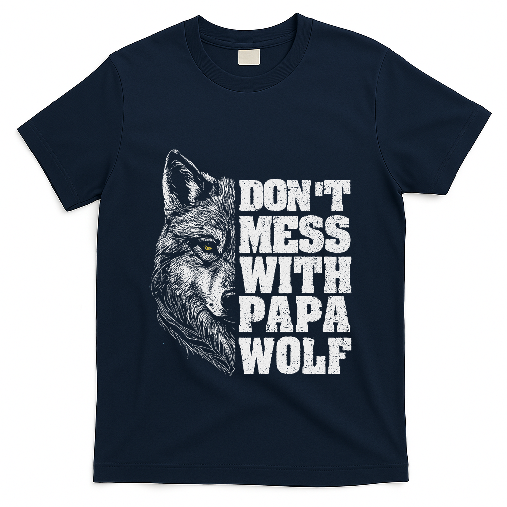 DonT Mess With Papa Wolf Dad For FatherS Day T-Shirt product image 2