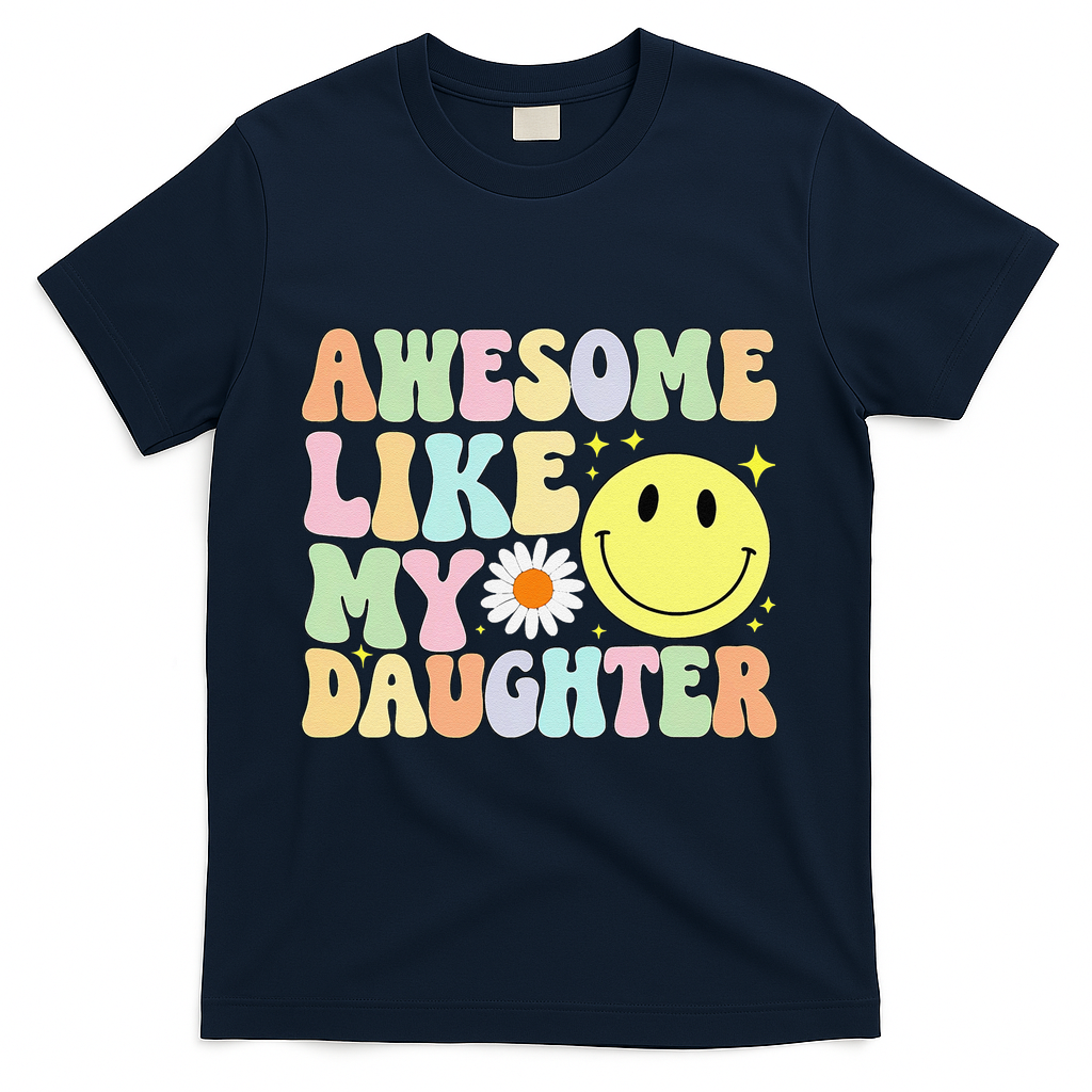 Funny FatherS Day Awesome Like My Daughter Retro Groovy Dad product image 3