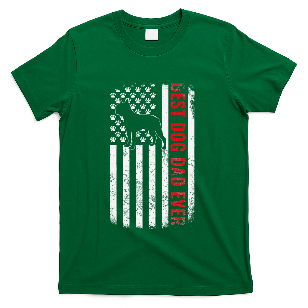 Boston Terrier Dad Dog FatherS Day American T-Shirt product image 1