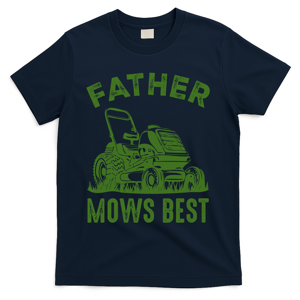 Father Mows Best Retro Vintage Funny Dad T-Shirt product image 3