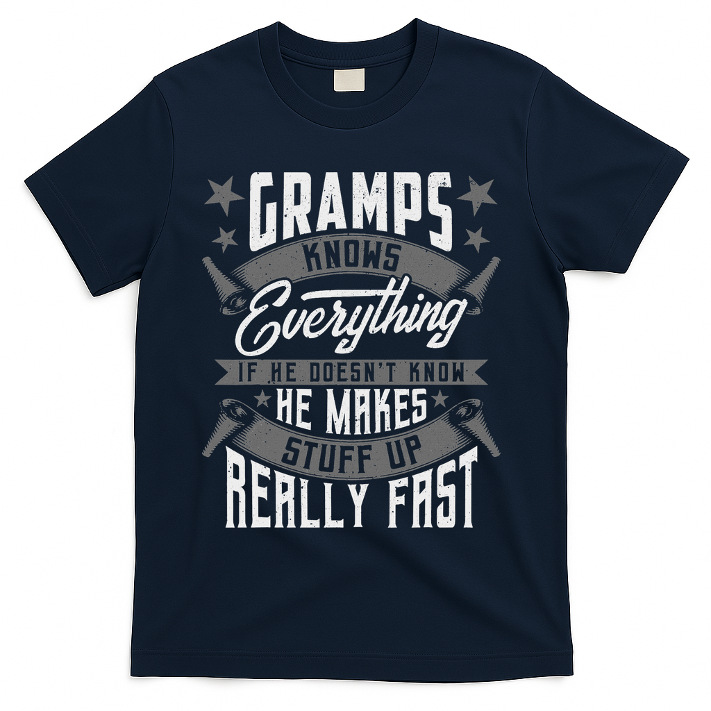 Gramps Knows Everything Funny Fathers Day Gifts T-Shirt product image 2