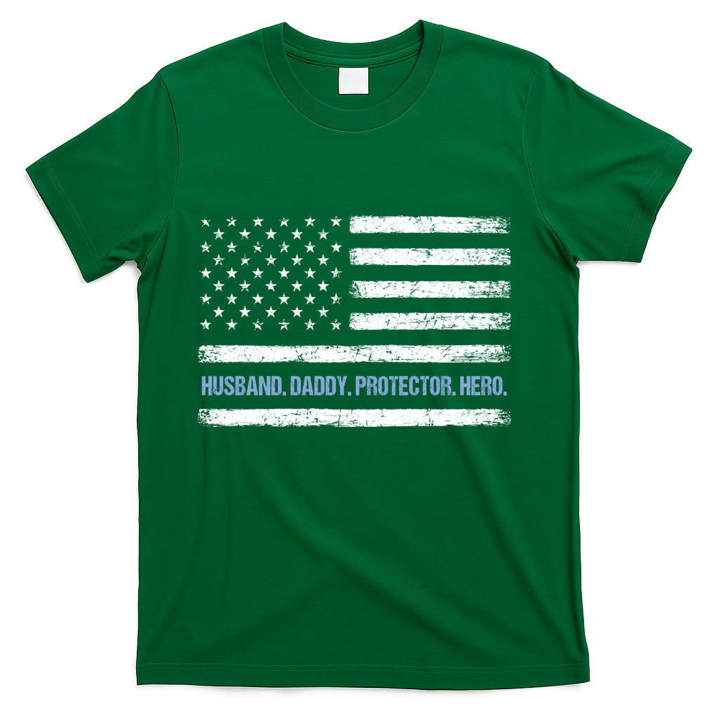 Husband Daddy Protector Hero Fathers Day American Flag Dad product image 3